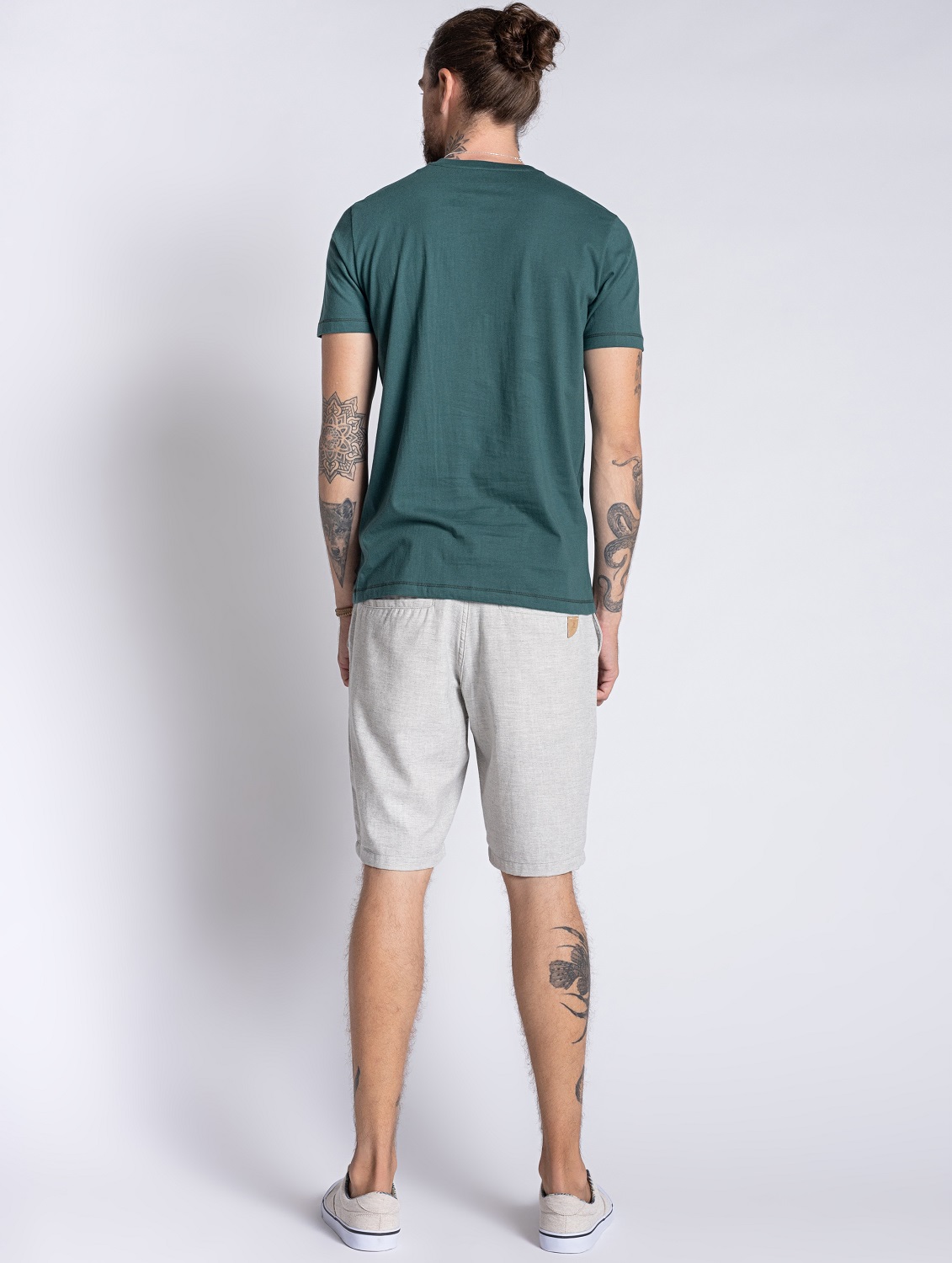 Camiseta em Algodão Masculina Verde  - OVBK