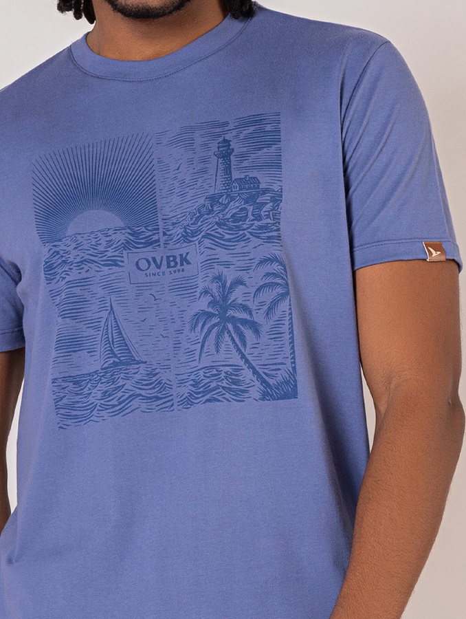 Camiseta Masculina Azul Tropical Vibes  - OVBK