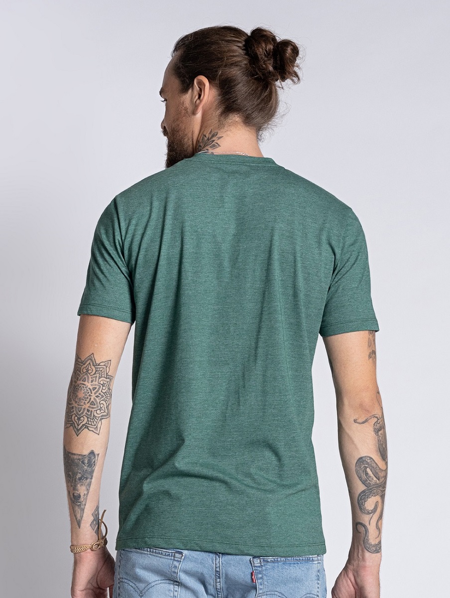 Camiseta Masculina em Algodão Mesclado Verde - OVBK