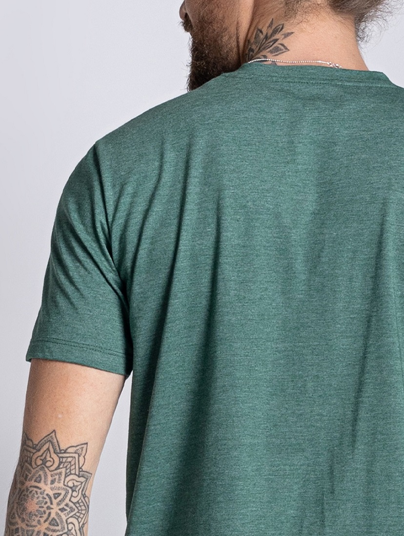 Camiseta Masculina em Algodão Mesclado Verde - OVBK
