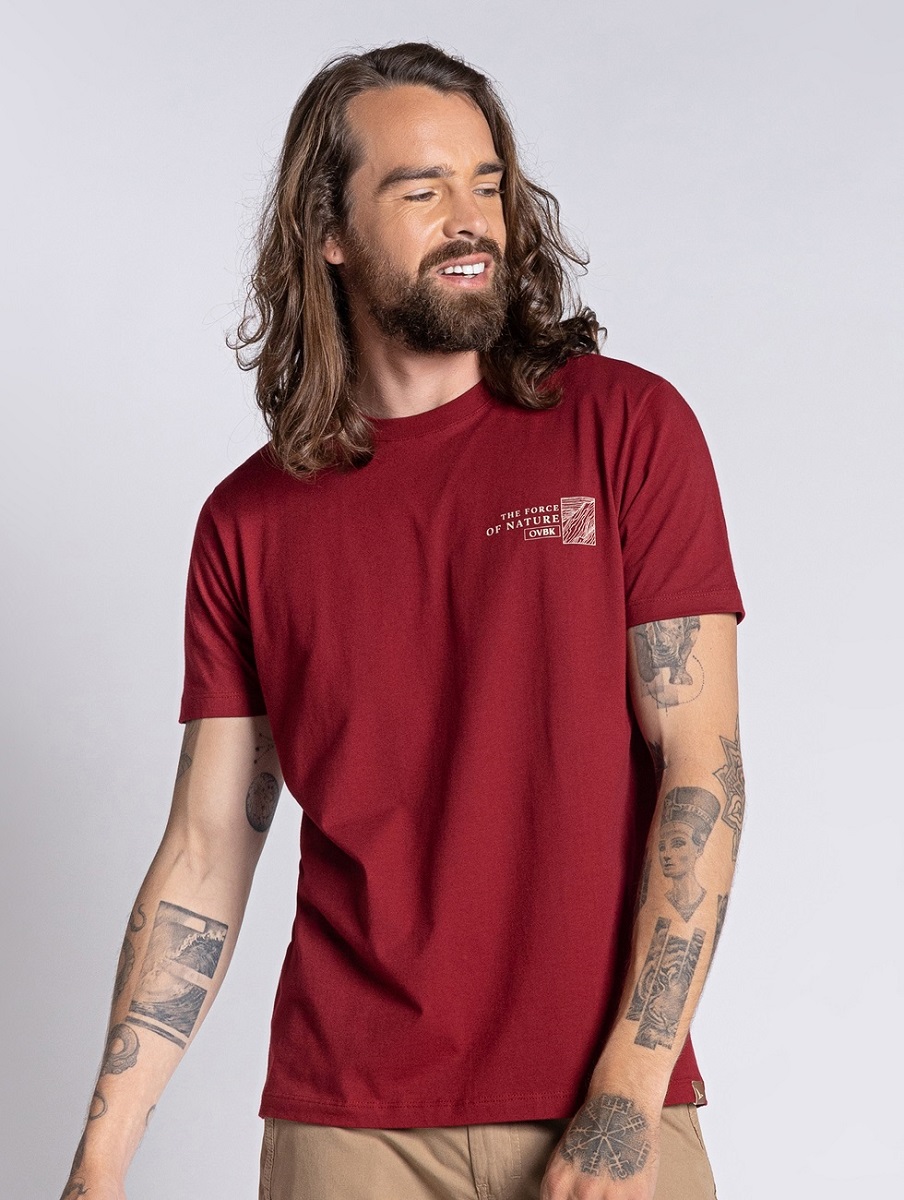 Camiseta Masculina em Algodão Vermelha  - OVBK
