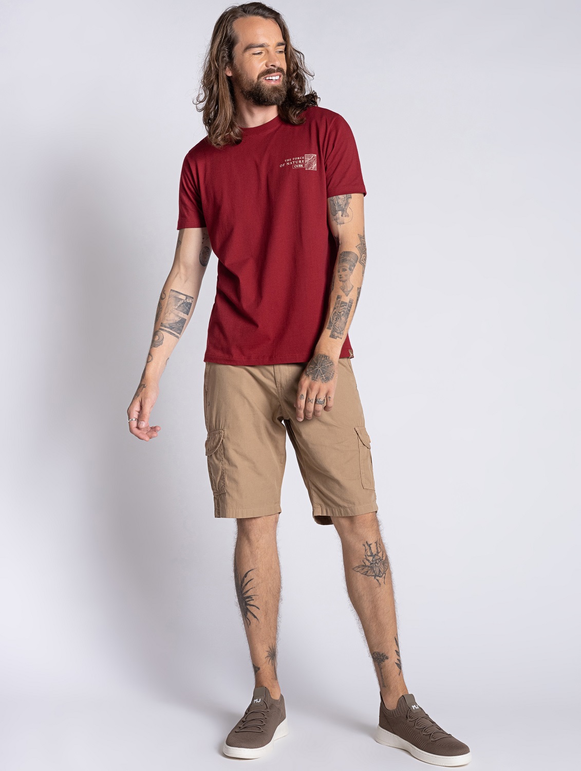 Camiseta Masculina em Algodão Vermelha  - OVBK