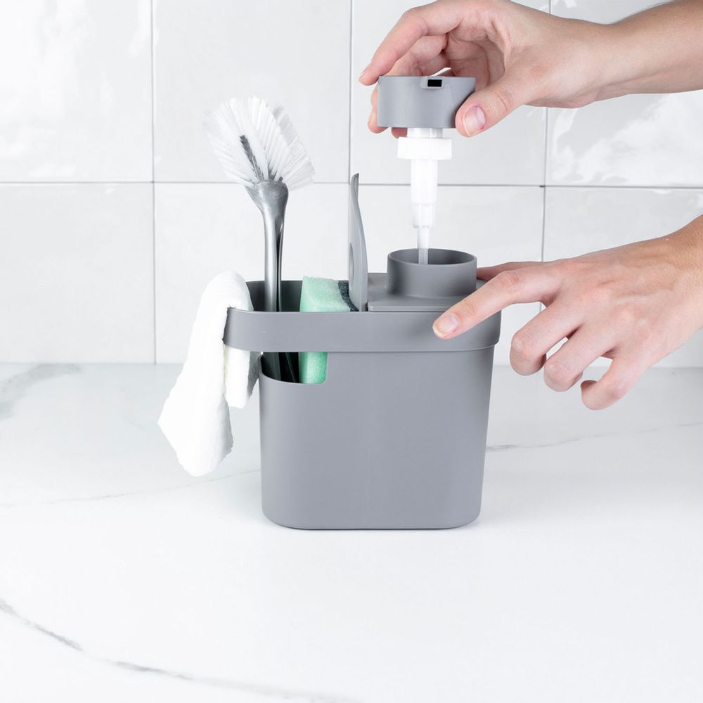 Dispenser Detergente C/Porta Esponja 650ml Trium Branco Ou