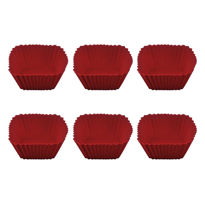 Forma Cupcake Silicone Quadrada 6pçs Yazi