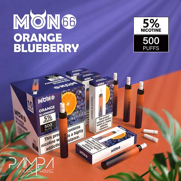 Pod Descartável Orange Blueberry - Mon66
