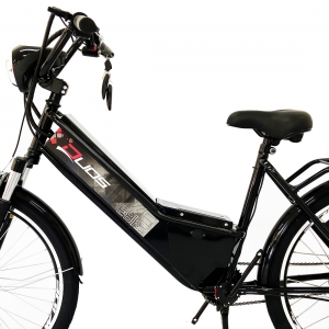Bicicleta Elétrica Aro 24 800W 48V Confort Preta Com Cestinha