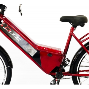 Bicicleta Elétrica Cargo com Bateria de Lítio 800W 48V 12Ah Aro 26 Vermelha