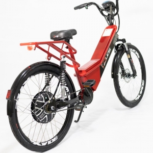 Bicicleta Elétrica Confort FULL 800W 48V 15Ah Cor Vermelha