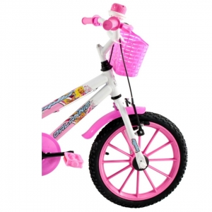 Bicicleta Infantil Aro 16 Milla com Cestinha cor Rosa