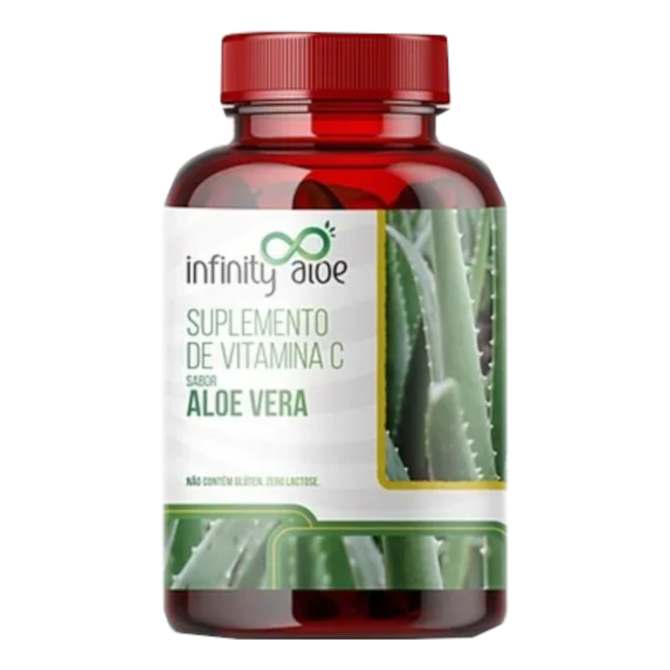 Babosa 60 cápsulas (Aloe Vera) Pura com Vitamina C de 500mg