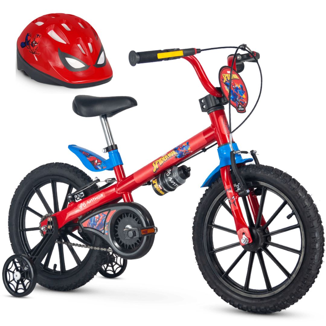Bicicleta do Homem Aranha Aro 16 Infantil com Capacete