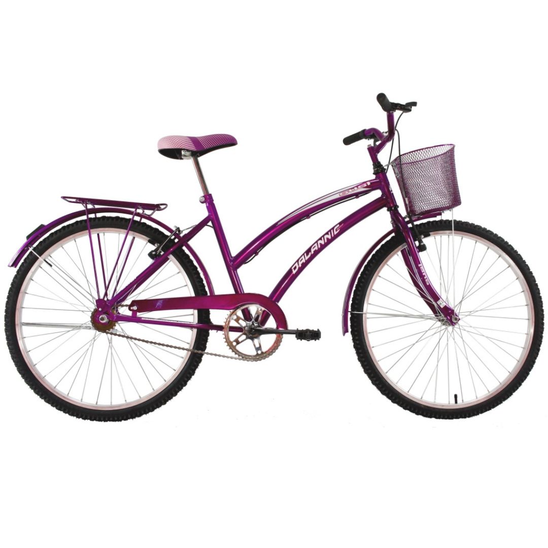 Bicicleta Feminina Aro 24 com cestinha Susi Violeta