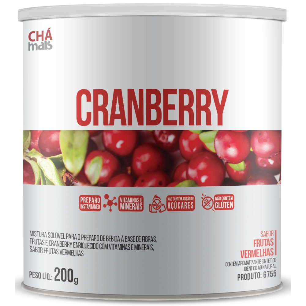 Cranberry Instantâneo Zero Açúcar Sabor Frutas Vermelhas 200g