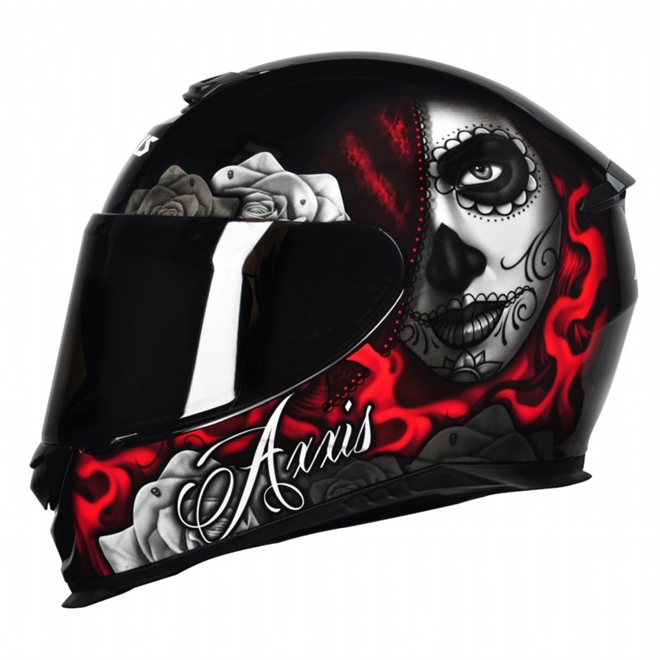 CAPACETE AXXIS EAGLE LADY CATRINA GLOSS BLACK/RED 58