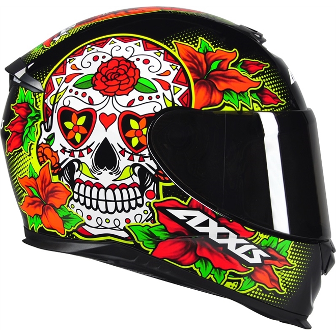 CAPACETE AXXIS EAGLE SKULL GLOSS BLACK/YELLOW 60/L