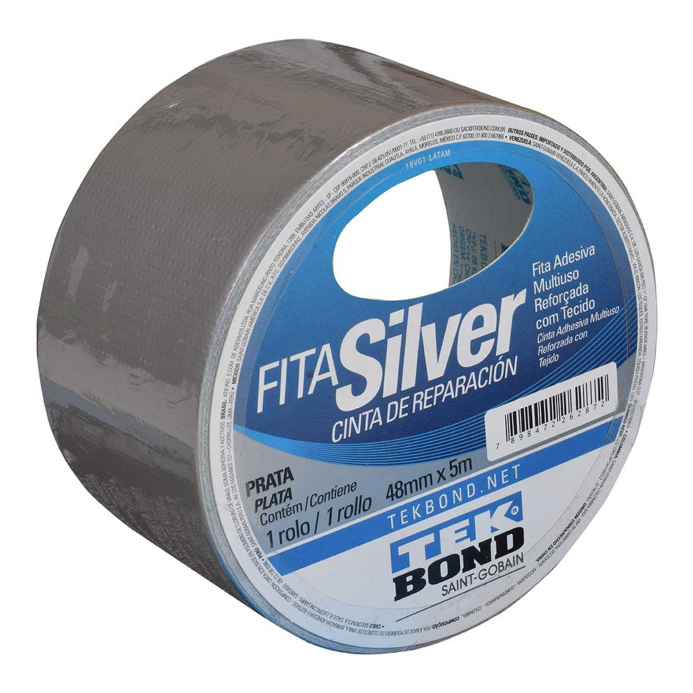 Fita Silver Tape 48mm X 5M Prata -Tek  Bond