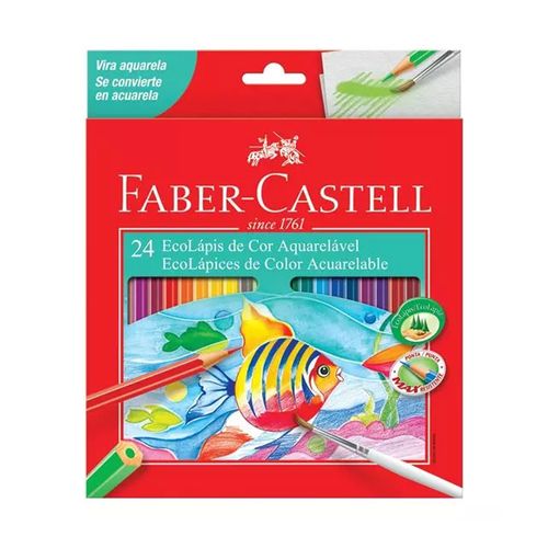Lápis de Cor Aquarelável 24 Cores - Faber-Castell
