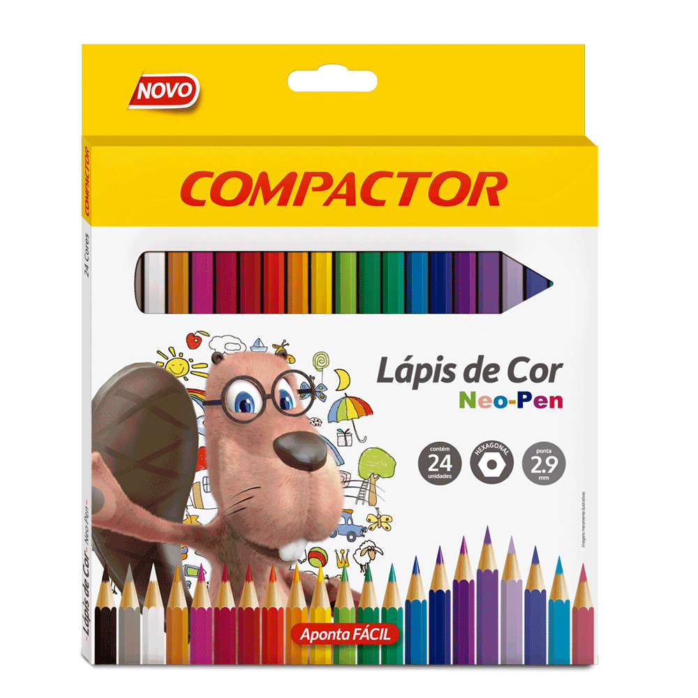 Lápis de Cor Neo-Pen 24 Cores - Compactor