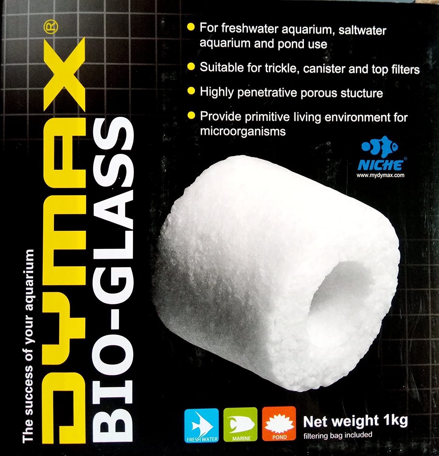 Dymax Bio-Glass Midia Biologica 1kg p/ Aquários