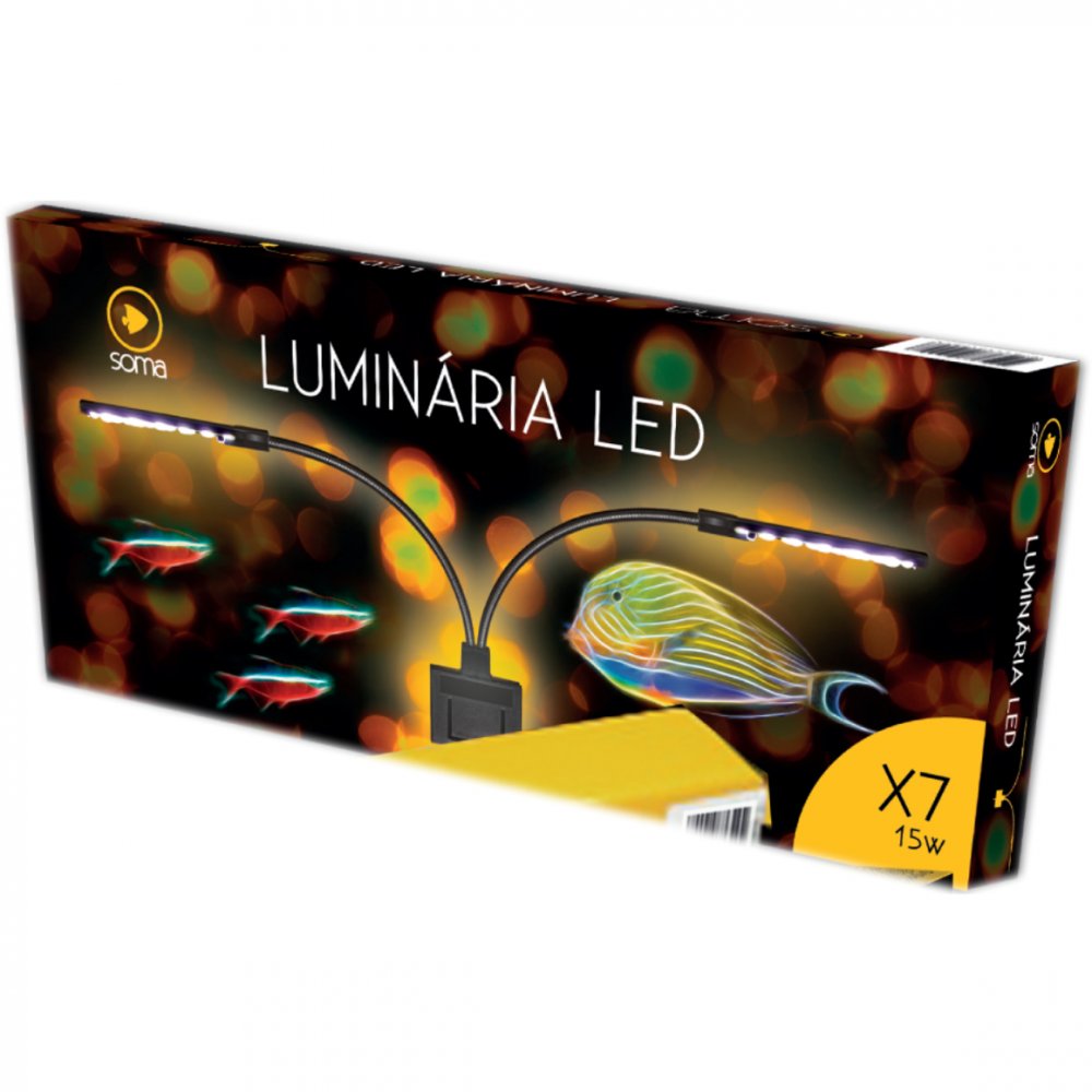 Luminária Led Soma X7 15w 32 LEDS Branco Para Aquário