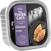 Ração Úmida Patê Three Cats Super Premium Frango para Gatos Filhotes 90g