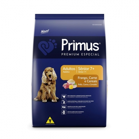 Primus Gold Premium Especial Sênior +7 anos Raças médias e grandes 15kg