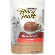 Racão Úmida Nestlé Purina Fancy Feast Sachê Demi Glace com Carne para Gatos Adultos 85g