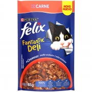 Ração Úmida Nestlé Purina Felix Fantastic Deli Carne para Gatos Adultos 85g