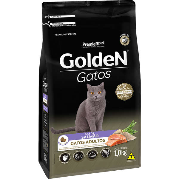 Golden Gatos Adultos Salmão 1kg