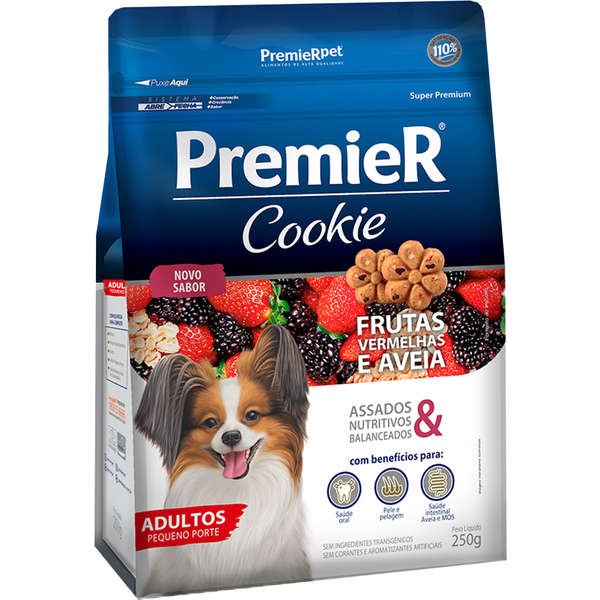 Premier Cookie Frutas Vermelhas e Aveia para Cães Adultos Raças Pequenas 250g
