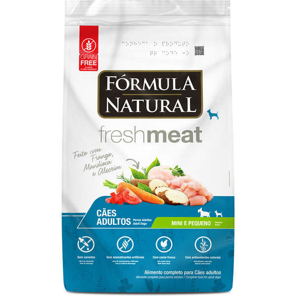 Ração Fórmula Natural Fresh Meat Cães Adultos Raças Mini e Pequena 7kg