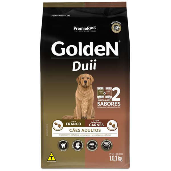 Ração Golden Fórmula DuII Cães Adultos Frango e Seleção de Carnes 10,1kg