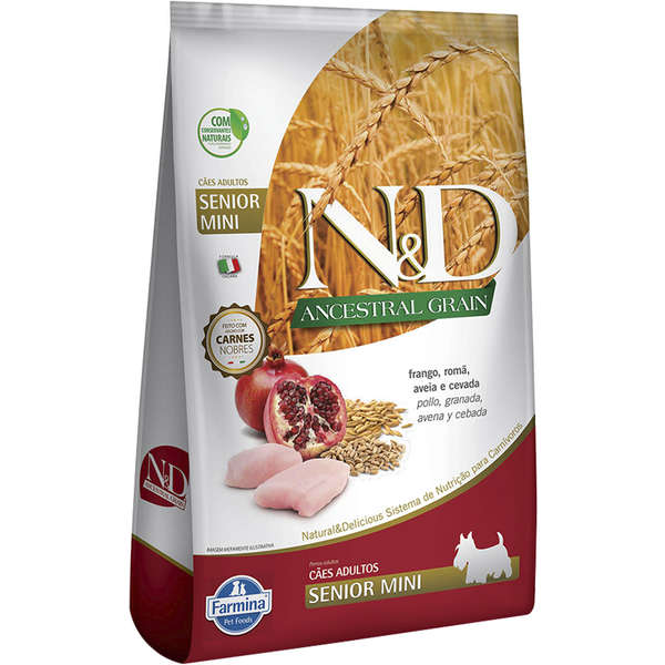 Ração N&D Ancestral Grain Frango Cães Idosos Raças Pequenas 2,5kg
