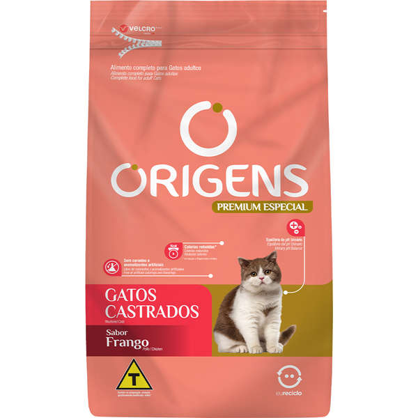 Ração Origens Premium Especial Frango Gatos Castrados 10,1kg