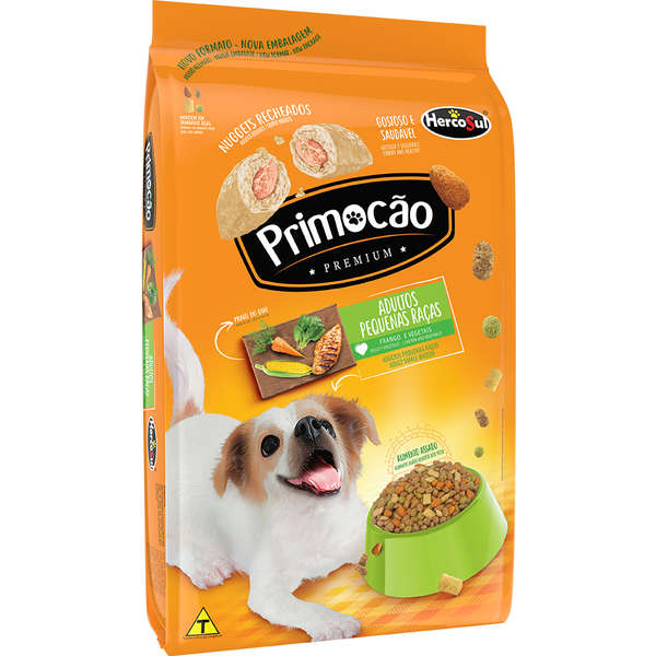 Ração Primocão Premium Original Frango e Vegetais para Cães Adultos de Raças Pequenas 10,1kg