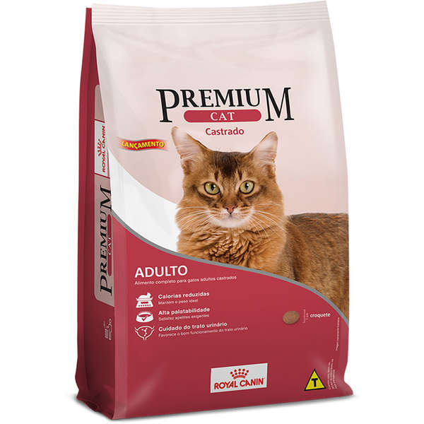 Ração Royal Canin Premium Cat para Gatos Adultos Castrados 10,1kg