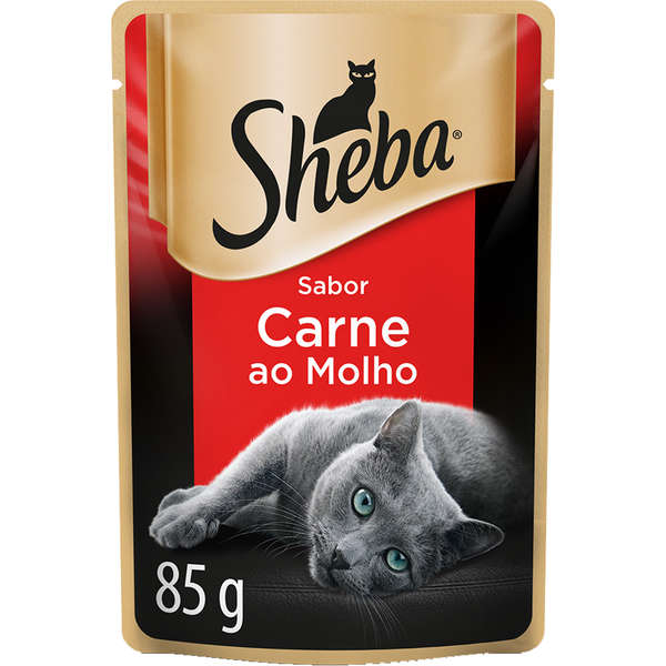 Ração Úmida Sheba Sachê Cortes Selecionados Sabor Carne ao Molho para Gatos Adultos 85g