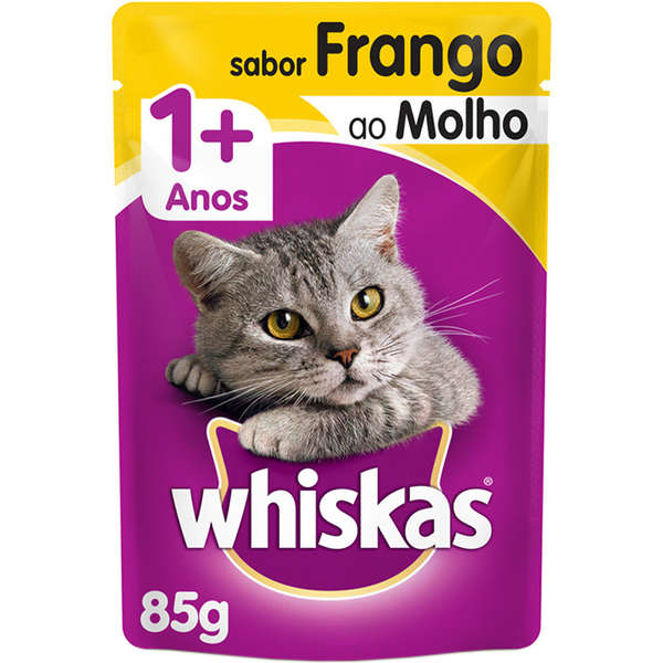 Ração Úmida Whiskas Sachê Frango ao Molho para Gatos Adultos 85g
