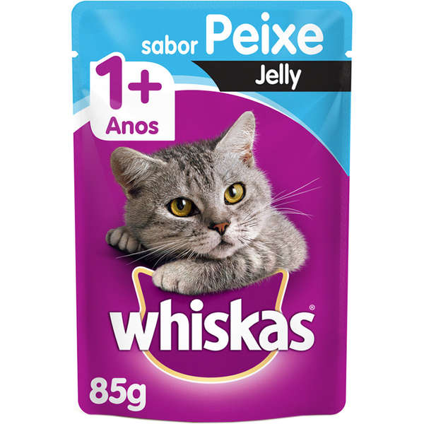 Ração Úmida Whiskas Sachê Peixe Jelly para Gatos Adultos 85g
