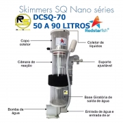 Skimmer para Nano Red Starfish Sq 70 Aquario Marinho 50 a 90 Litros