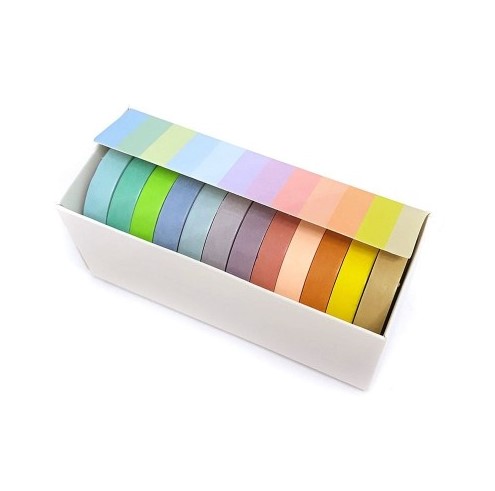Washi Tape Fina 12 cores - Tons Pasteis