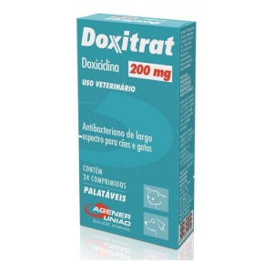 Doxitrat 200mg Antibacteriano P/ Cães E Gatos 24 Comprimidos