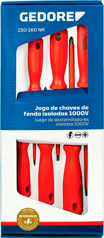 Jogo de Chave de Fenda e Philips Isoladas 6 peças Gedore - 035.290
