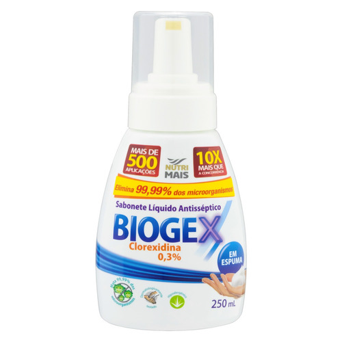 Sabonete Líquido Antisséptico Em Espuma Biogex Nutriex - 250mL