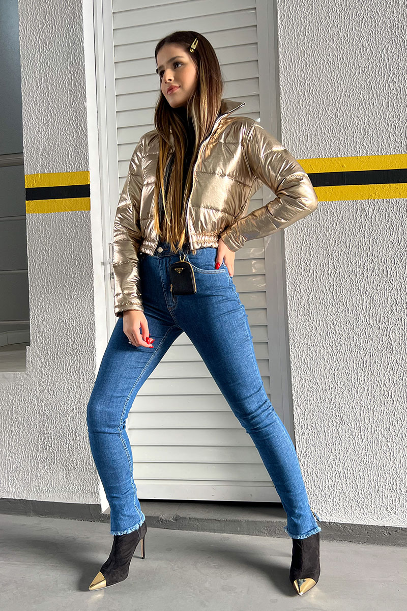 Calça Skinny Jeans com Zíper Lateral - Foto 8