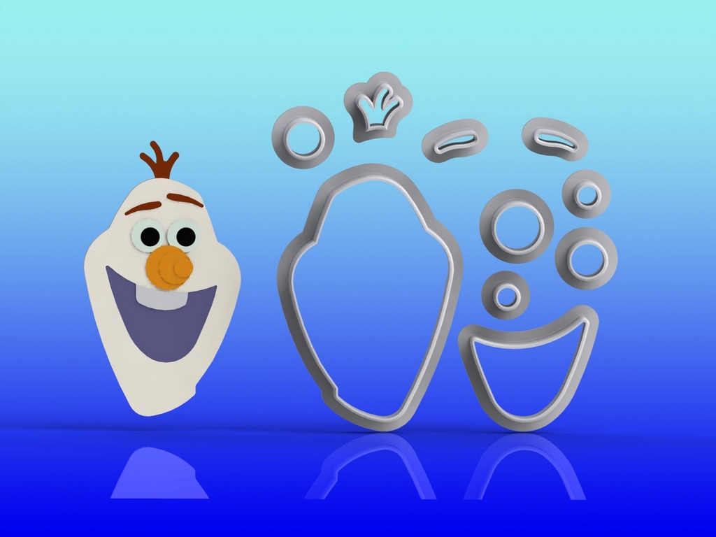 Cortador Kit Frozen - Ana e Elsa Olaf   Modulares + Floco