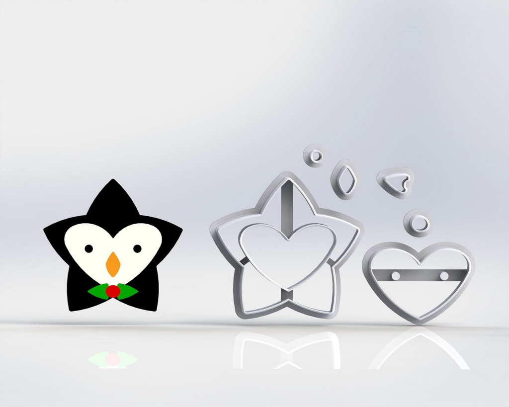 Cortador Natal - Estrela Pinguim Modular