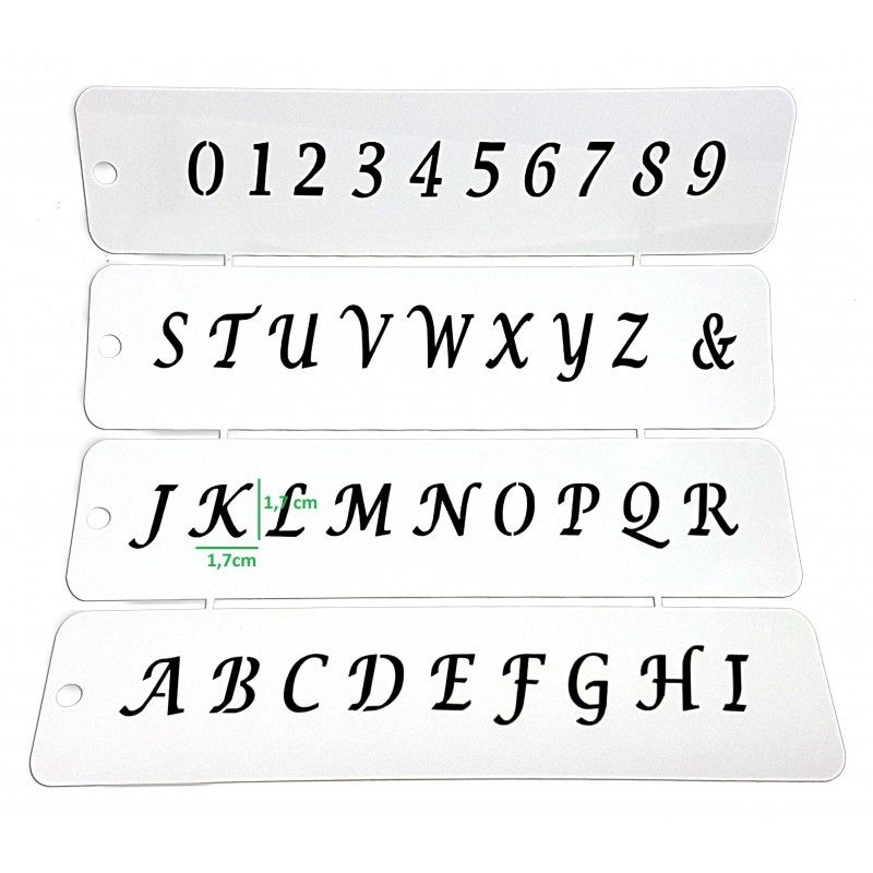 Stencil Alfabeto e Números  ( em plástico)