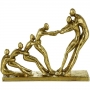 Figura Decorativa Resina Dourada 34X8X20