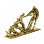 Figura Decorativa Resina Dourada 34X8X20